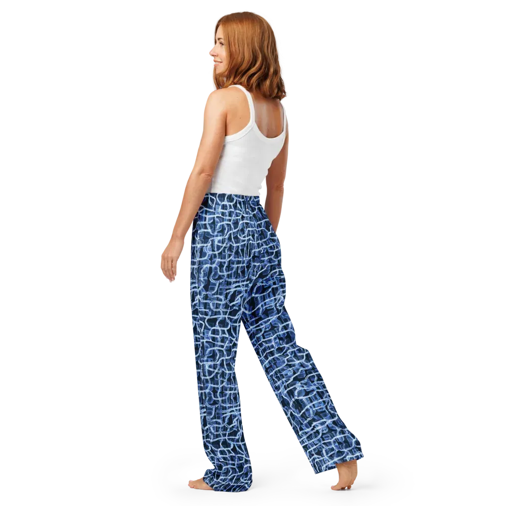 Midnight Circuitry on Women's Pajama Pants — Back
