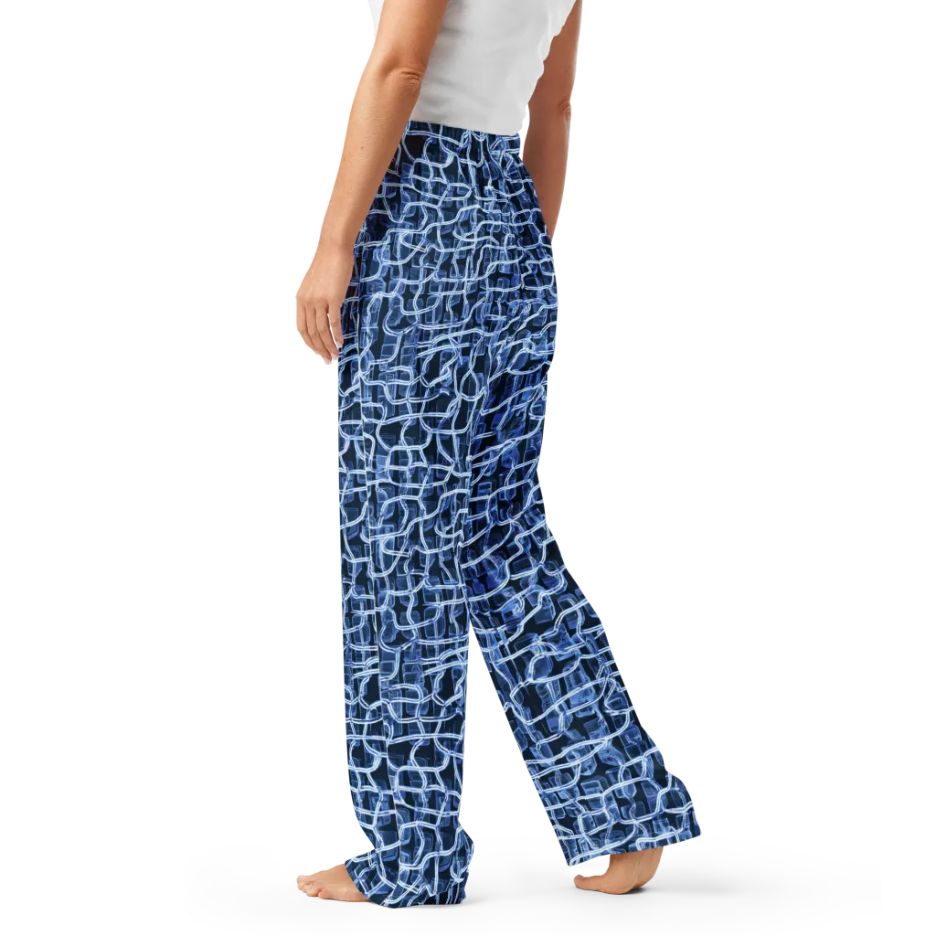 Midnight Circuitry on Women's Pajama Pants — Left