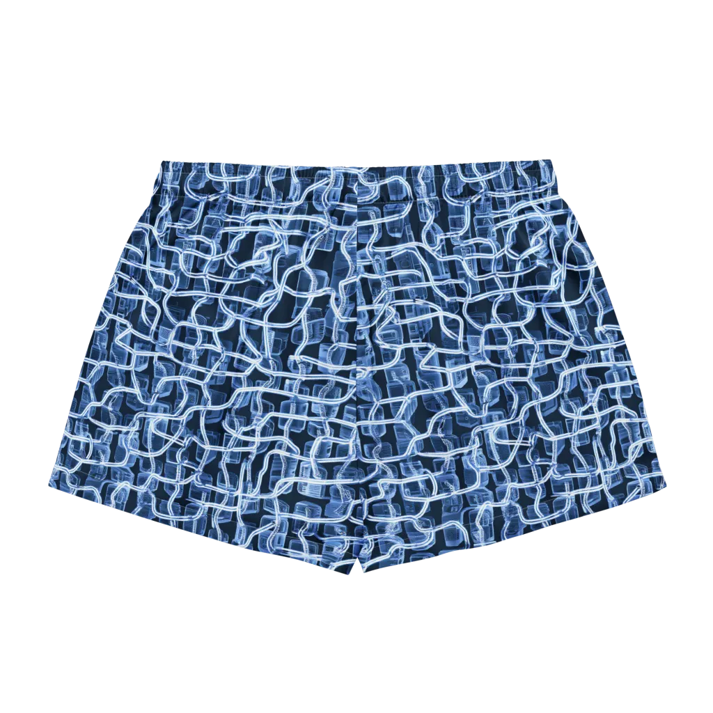 Midnight Circuitry on Women's Pajama Shorts — Back