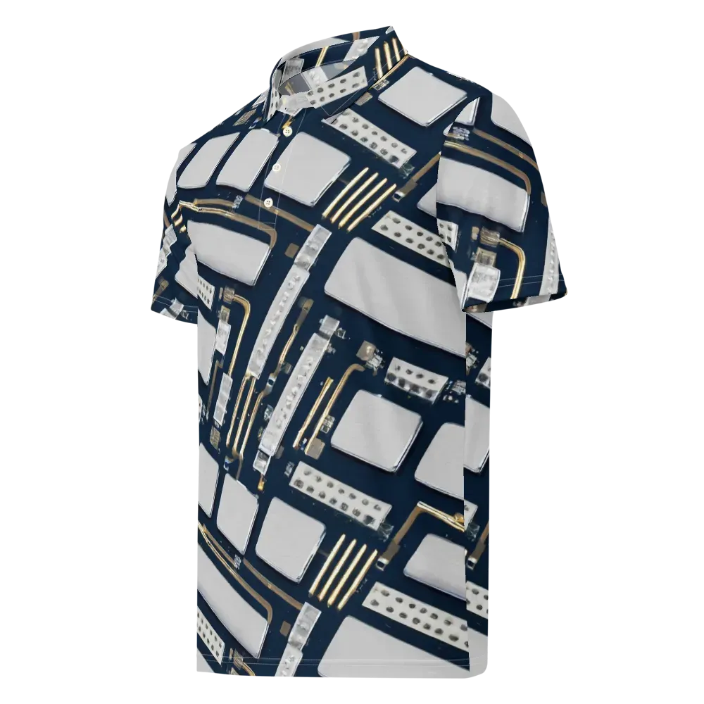 Aurum Interface on Men's Slim Fit Polo Shirt — Left Front