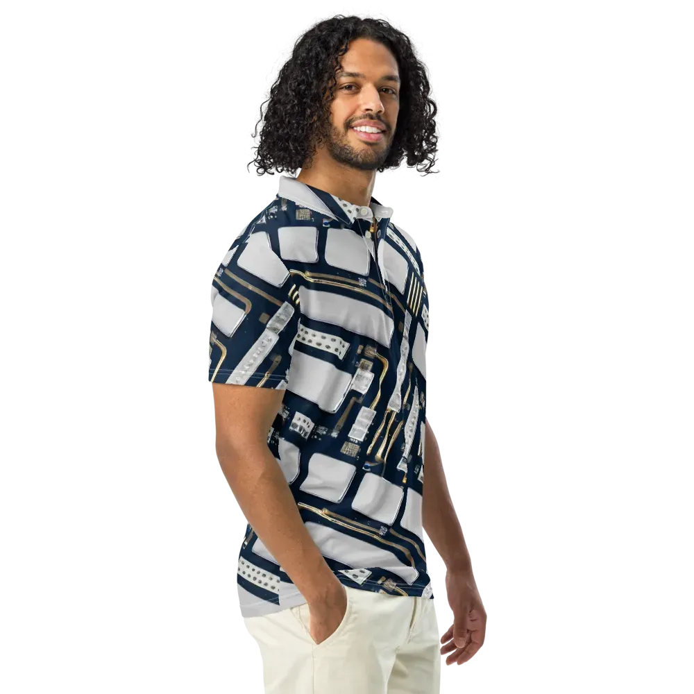 Aurum Interface on Men's Slim Fit Polo Shirt — Right Front