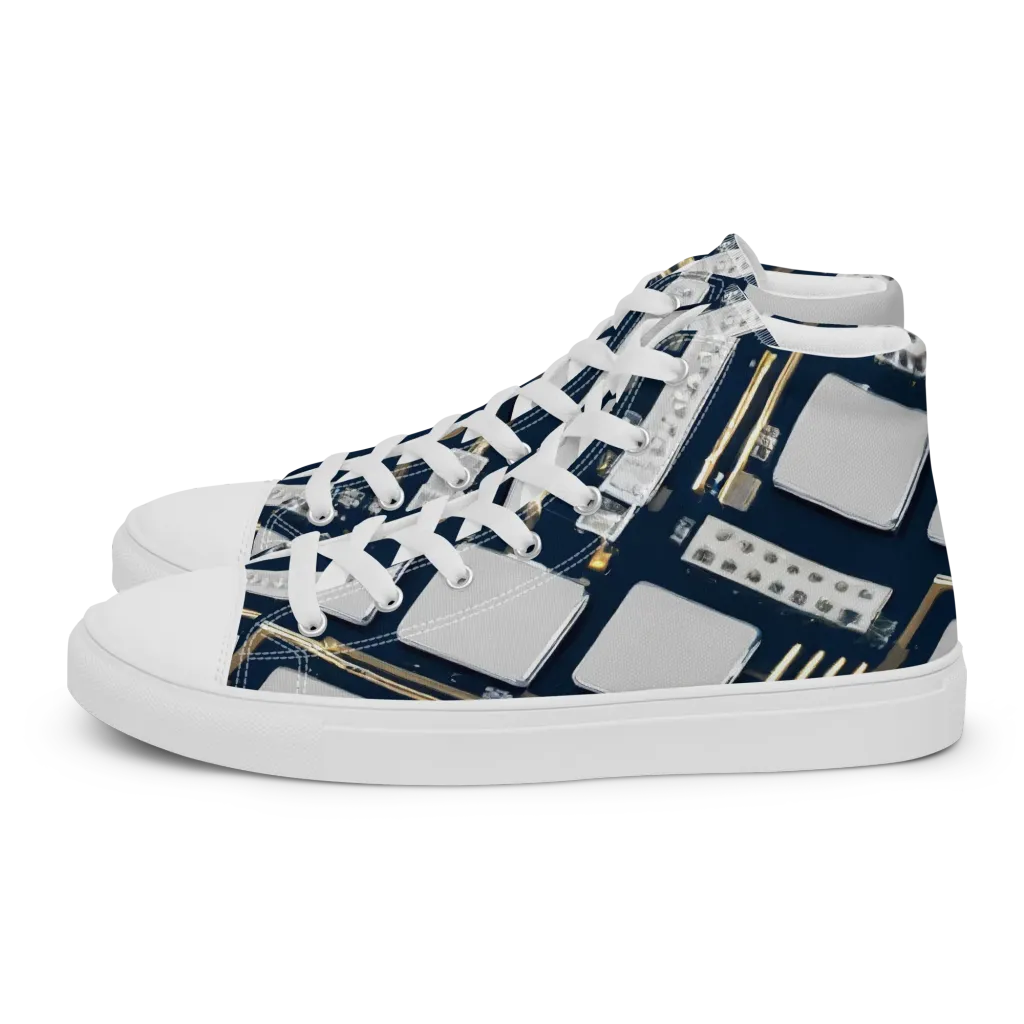 Aurum Interface on Men's High Top Canvas Shoes — Left