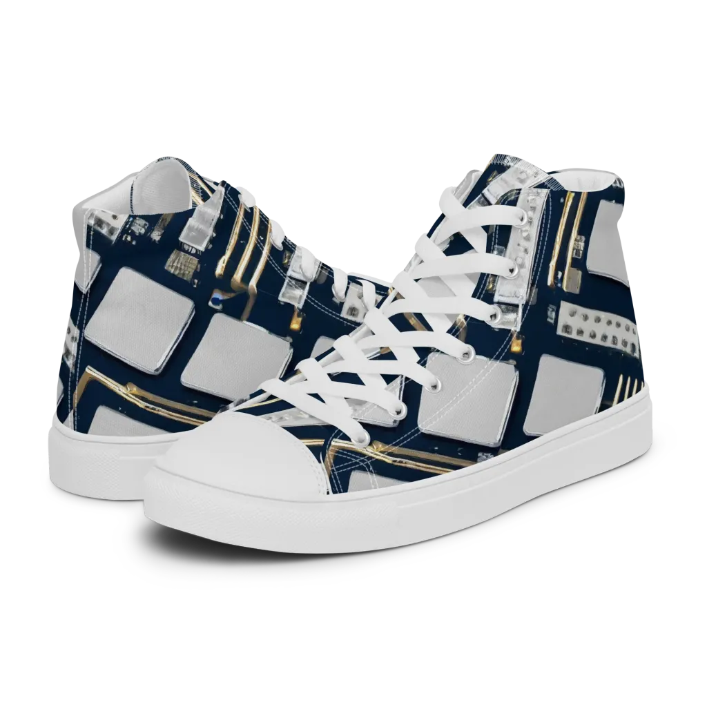 Aurum Interface on Men's High Top Canvas Shoes — Left