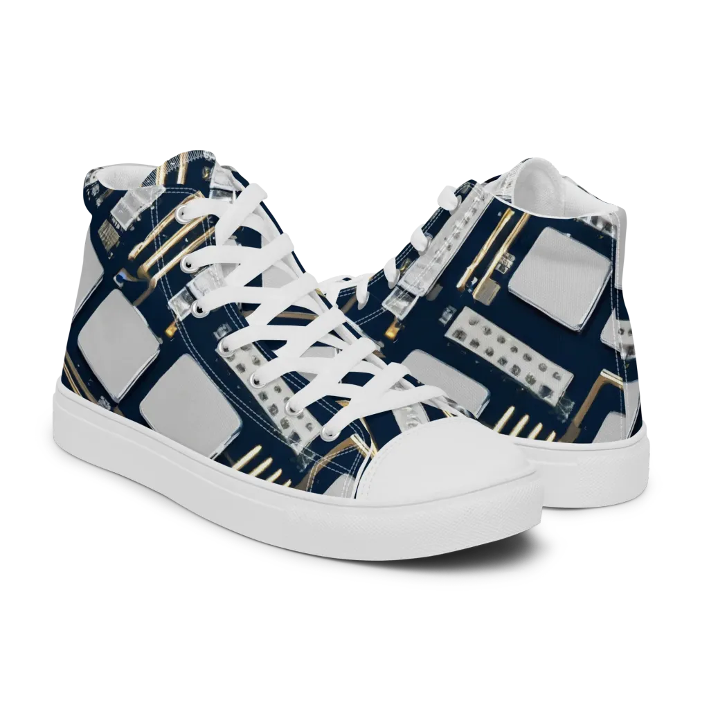 Aurum Interface on Men's High Top Canvas Shoes — Right