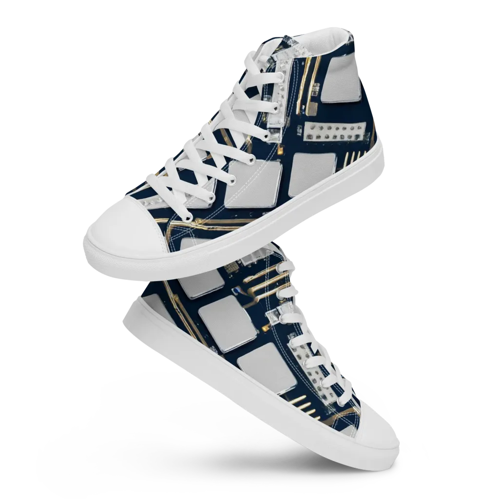 Aurum Interface on Men's High Top Canvas Shoes — Front