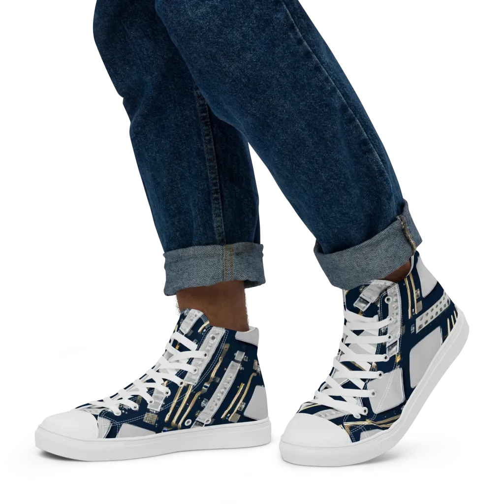 Aurum Interface on Men's High Top Canvas Shoes — Left
