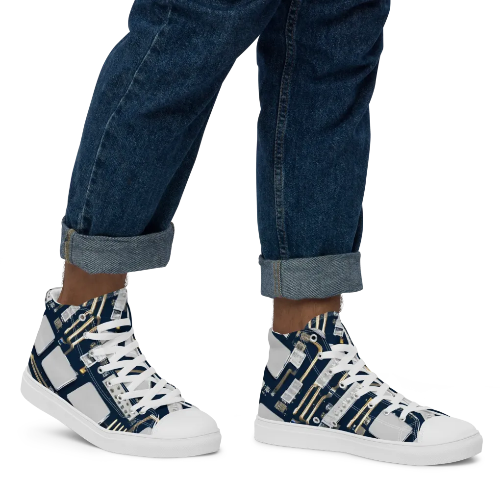 Aurum Interface on Men's High Top Canvas Shoes — Right