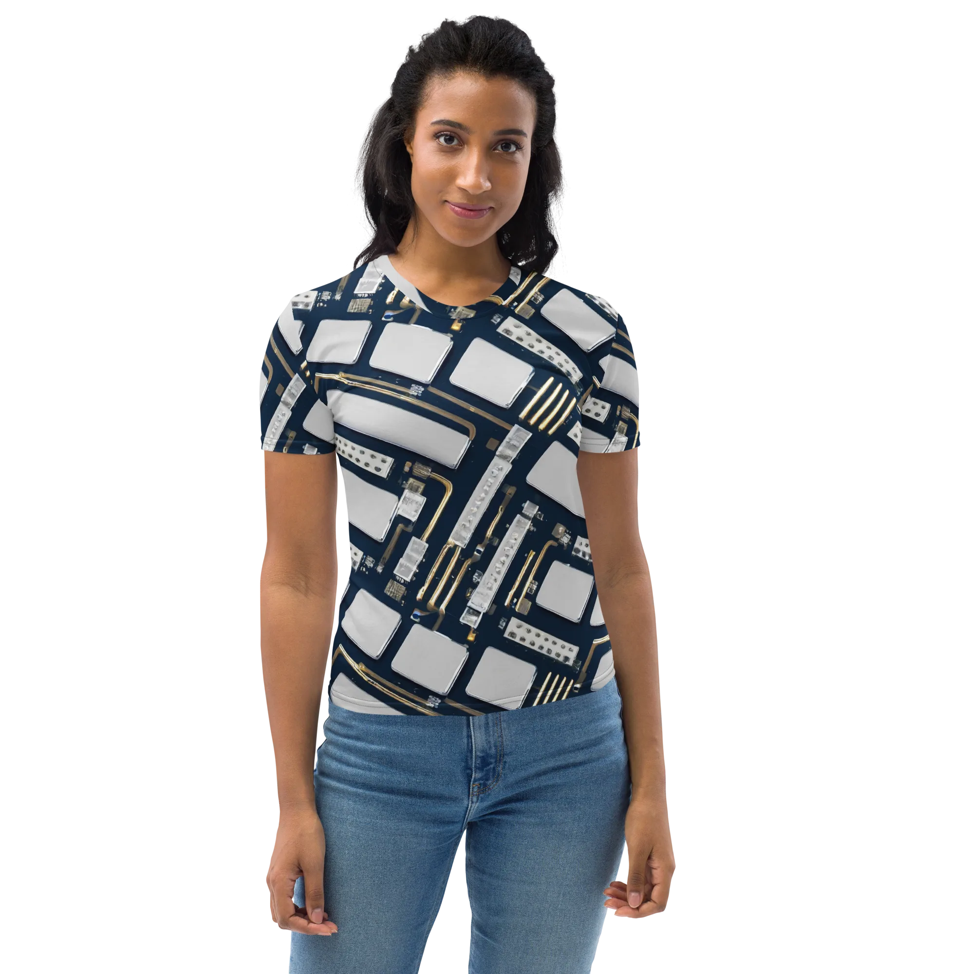 Aurum Interface on Women's Crew Neck T-Shirt — Front