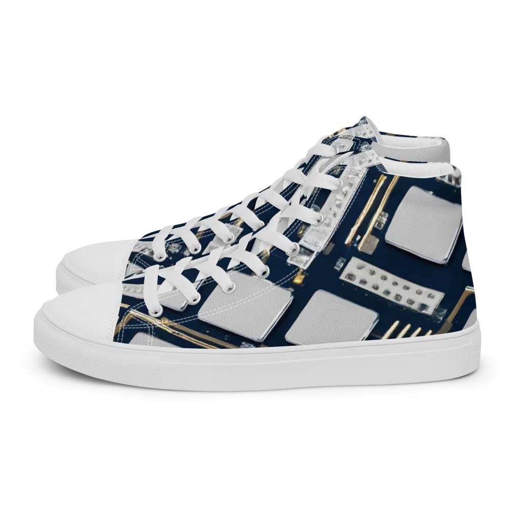 Aurum Interface on Women's High Top Canvas Shoes — Left
