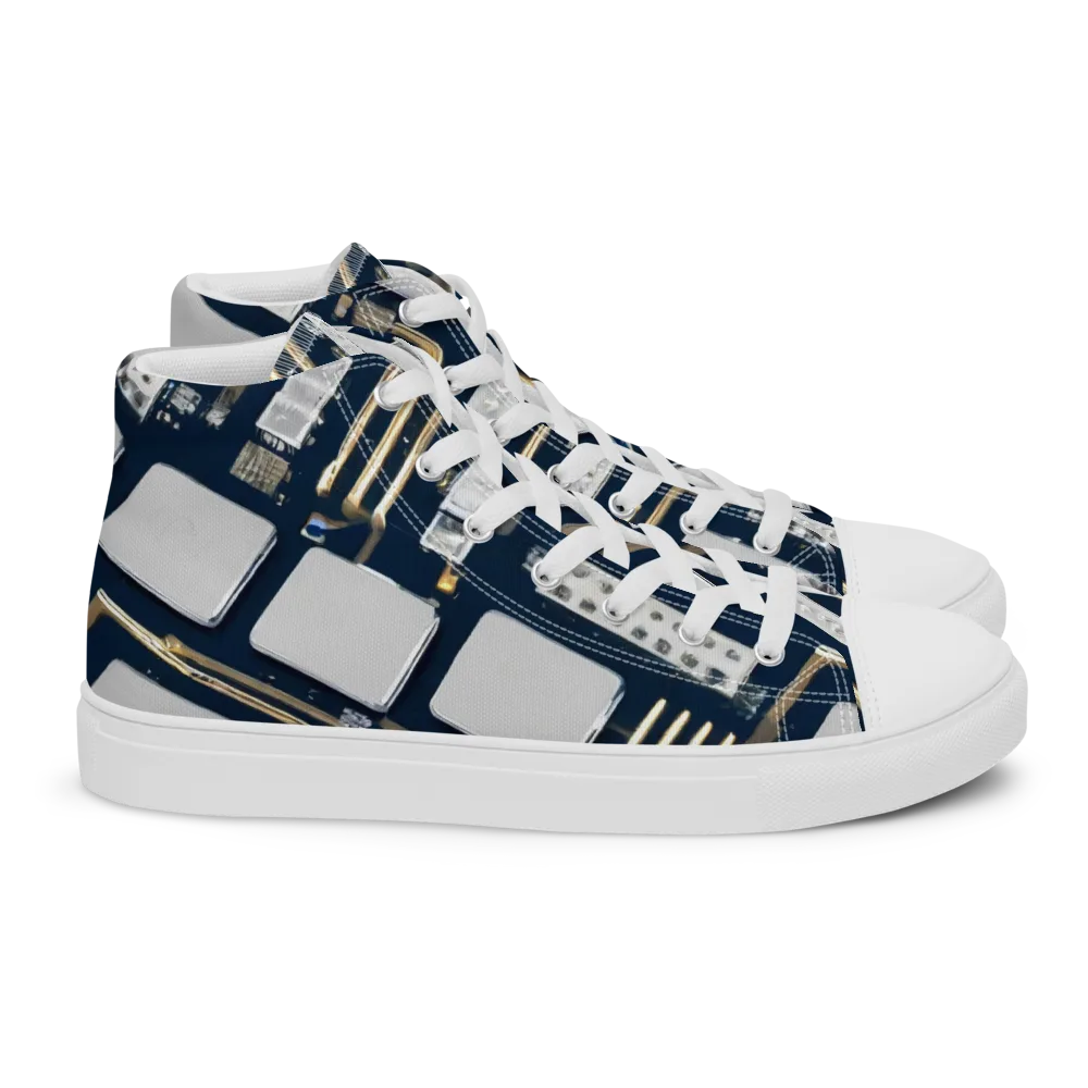 Aurum Interface on Women's High Top Canvas Shoes — Right