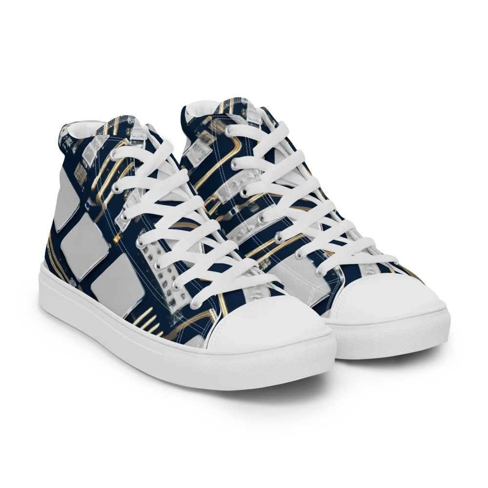 Aurum Interface on Women's High Top Canvas Shoes — Right Front