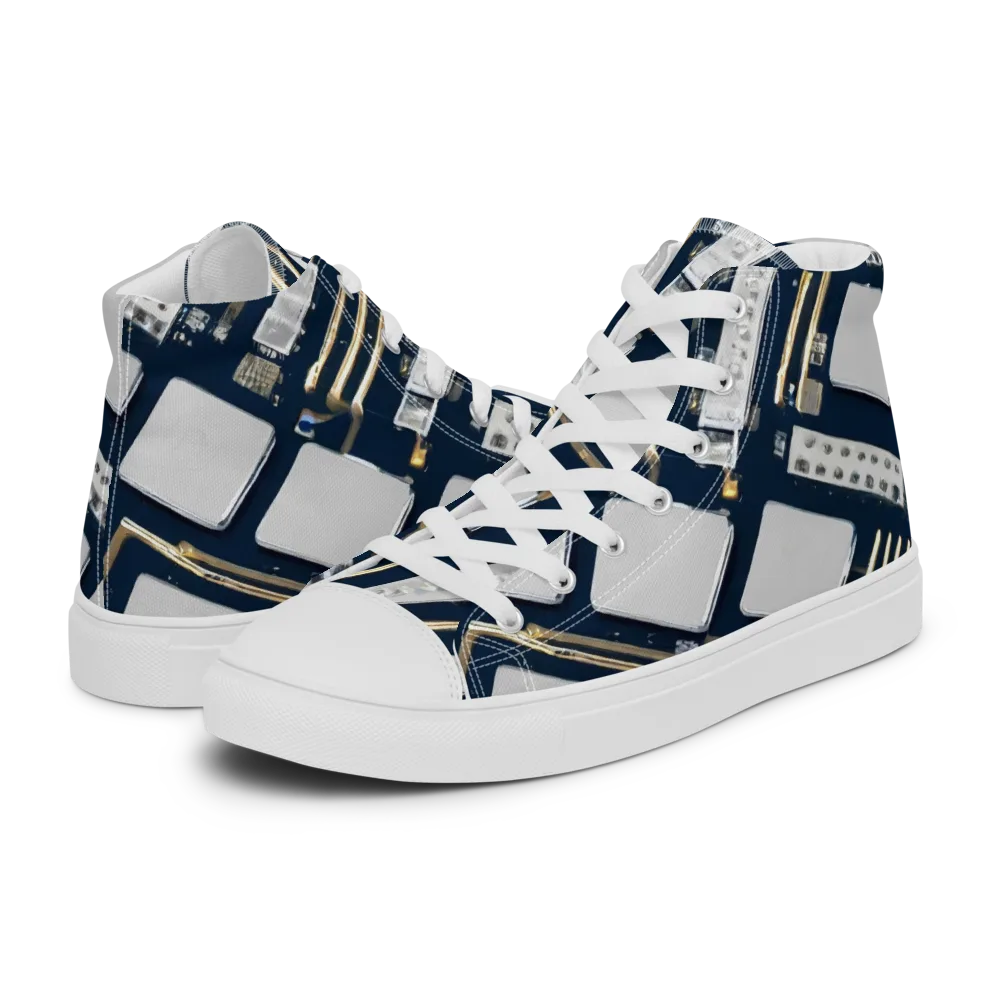 Aurum Interface on Women's High Top Canvas Shoes — Left