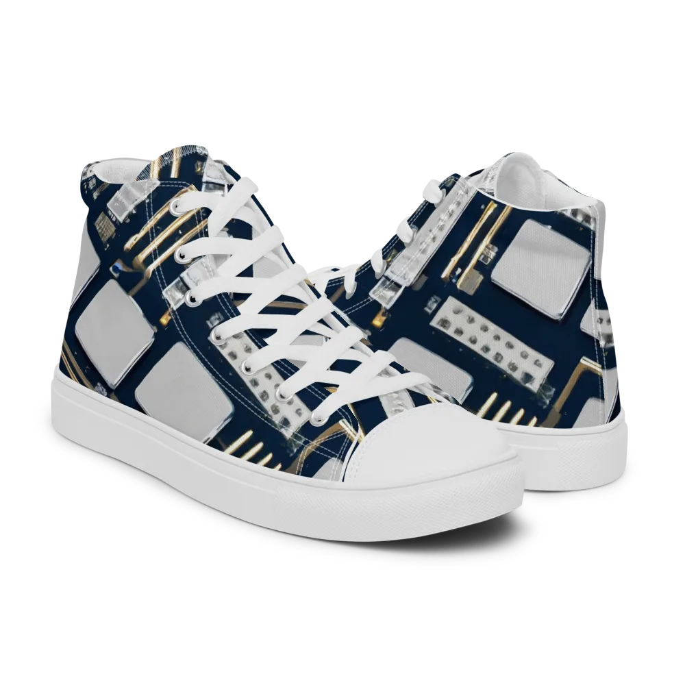 Aurum Interface on Women's High Top Canvas Shoes — Right