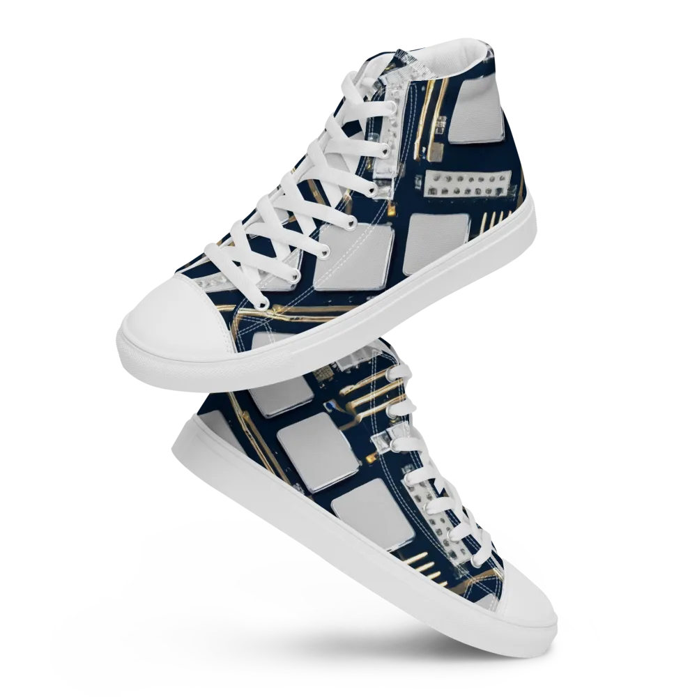 Aurum Interface on Women's High Top Canvas Shoes — Front