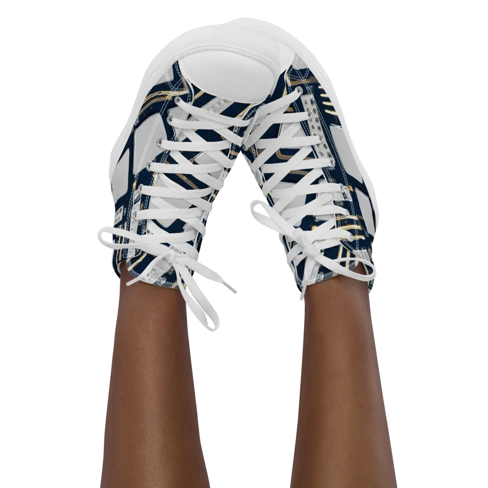 Aurum Interface on Women's High Top Canvas Shoes — Front