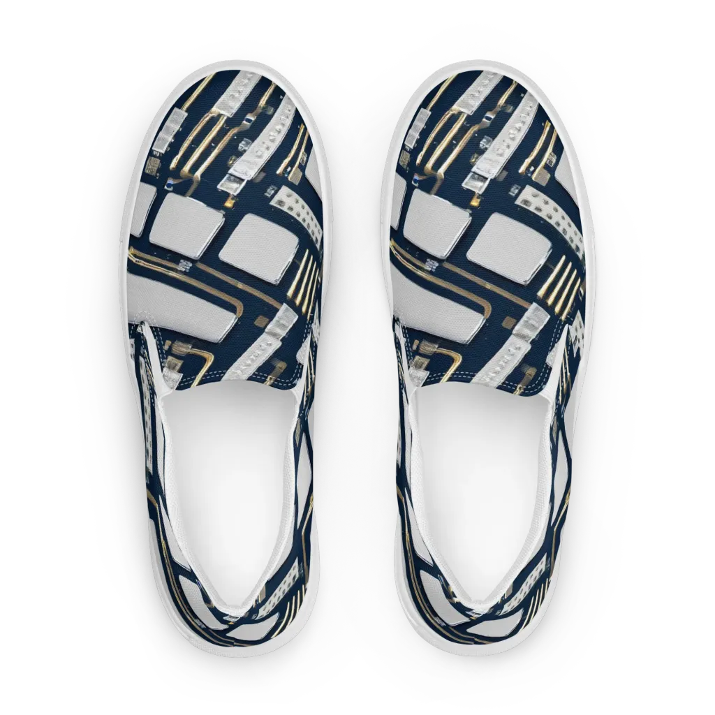 Aurum Interface on Men's Slip-On Canvas Shoes — Front