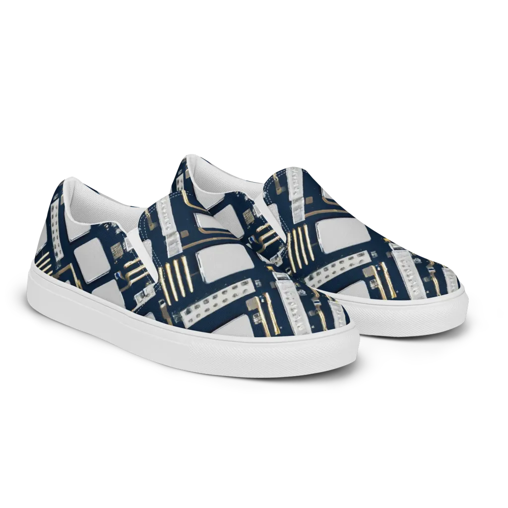 Aurum Interface on Men's Slip-On Canvas Shoes — Right Front