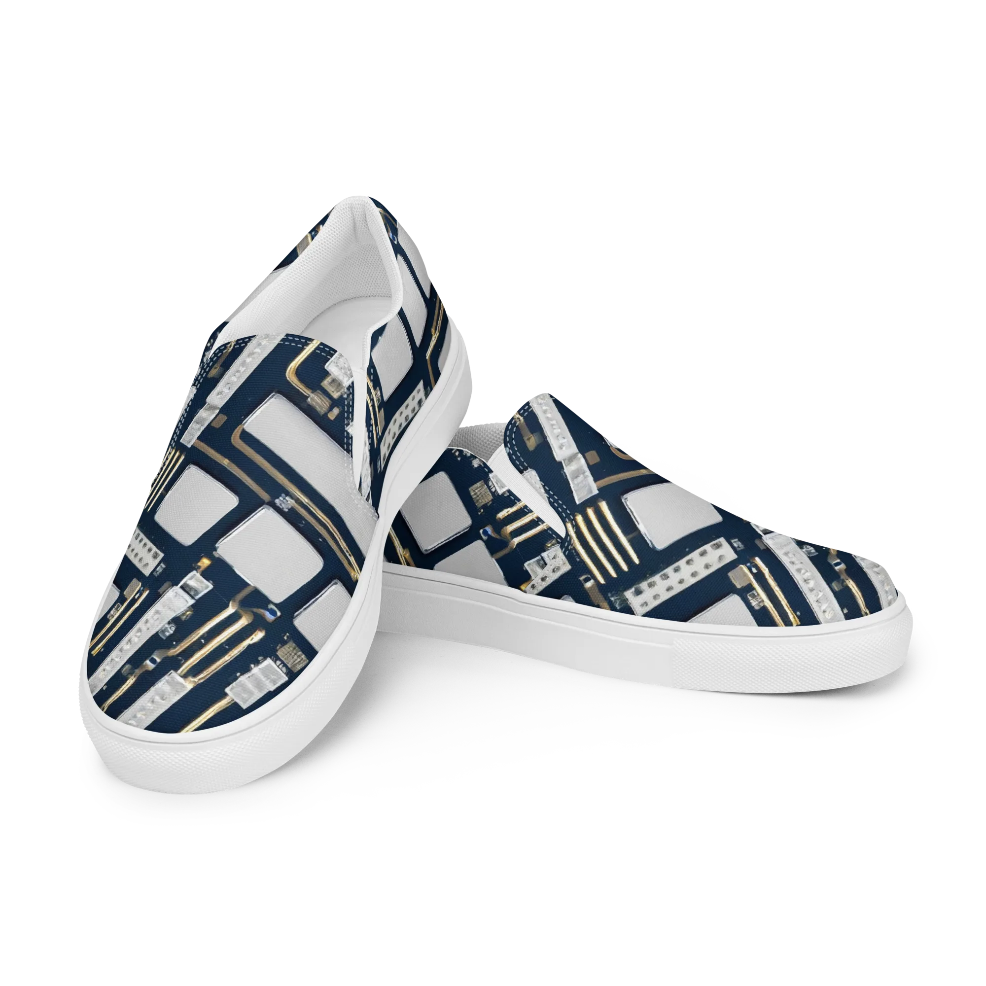 Aurum Interface on Men's Slip-On Canvas Shoes — Left Front