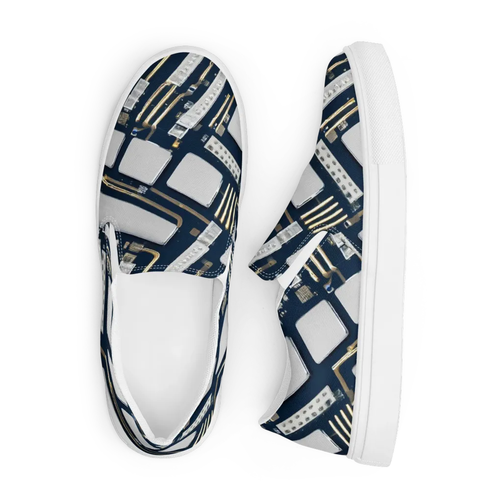 Aurum Interface on Men's Slip-On Canvas Shoes — Front