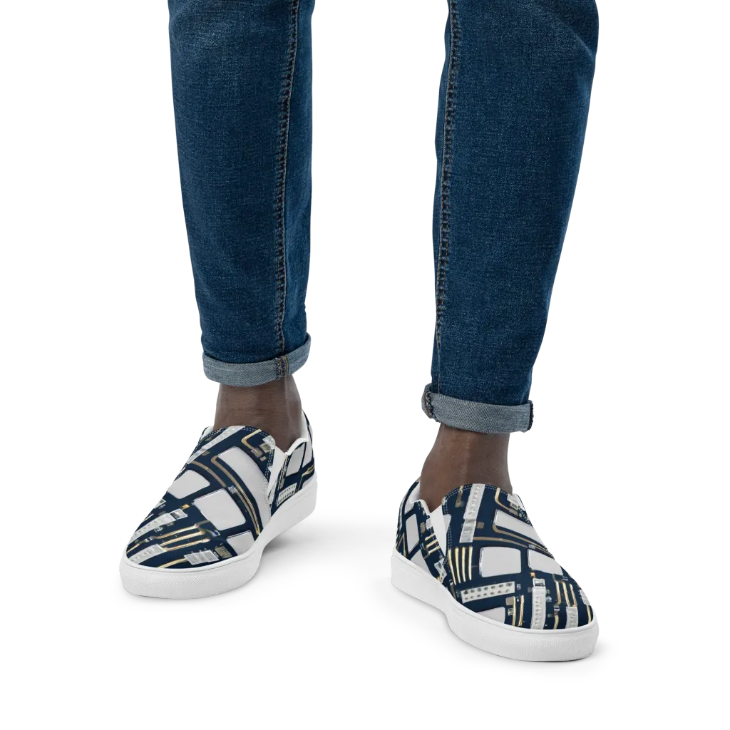 Aurum Interface on Men's Slip-On Canvas Shoes — Front