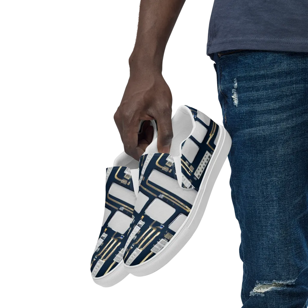 Aurum Interface on Men's Slip-On Canvas Shoes — Left Front