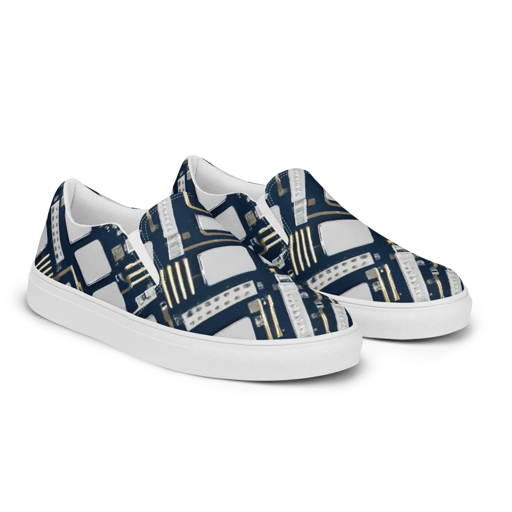 Aurum Interface on Women's Slip-On Canvas Shoes — Right Front
