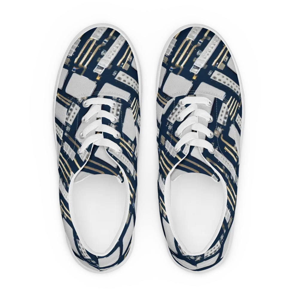 Aurum Interface on Men's Lace-Up Canvas Shoes — Front