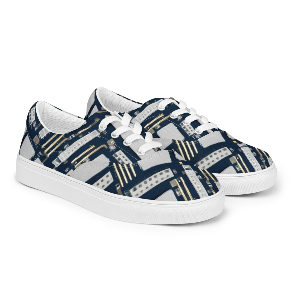 Aurum Interface on Men's Lace-Up Canvas Shoes — Right Front