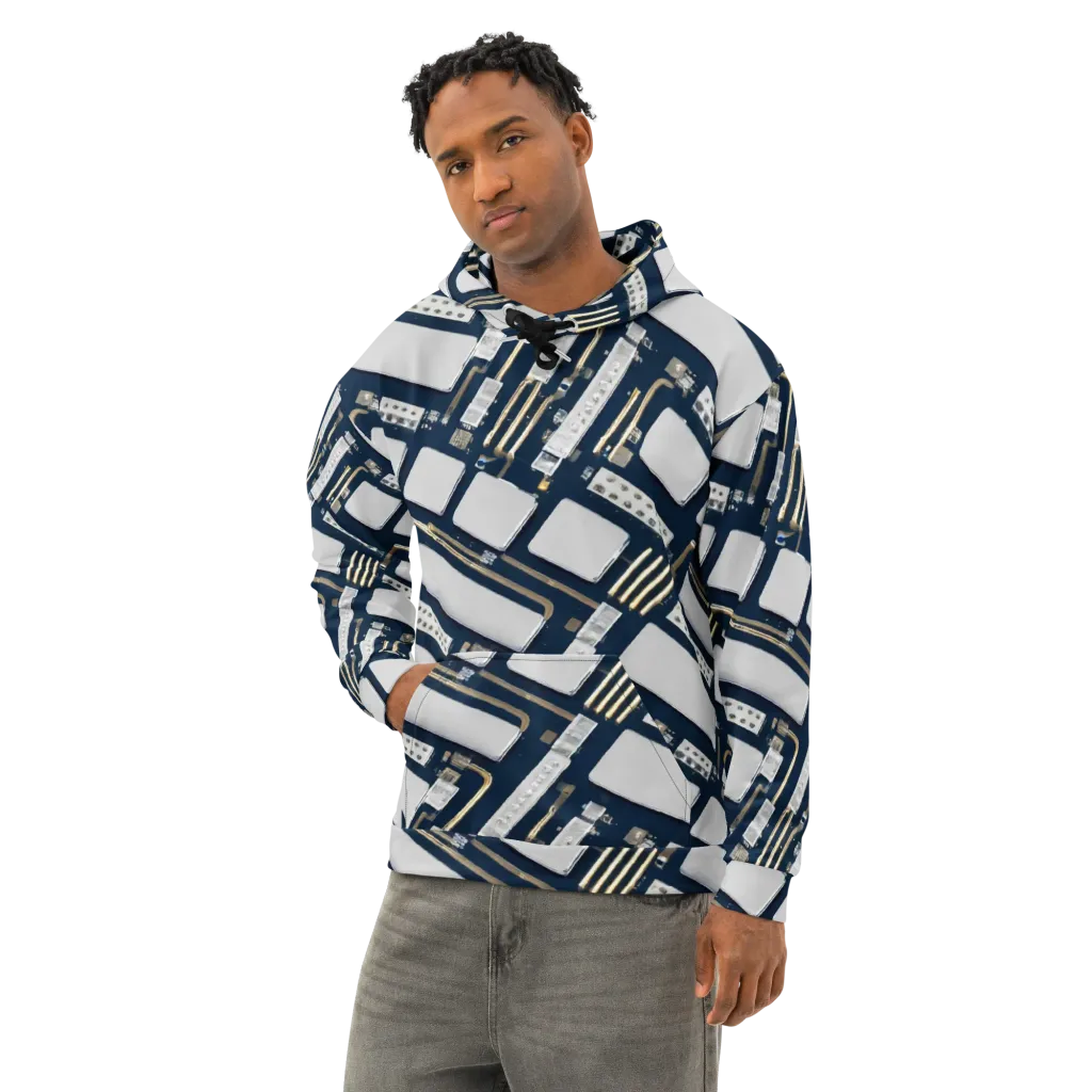 Aurum Interface on Cotton Hoodie — Left Front
