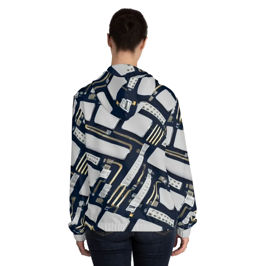 Aurum Interface on Women's Full-Zip Hoodie — Back On Person