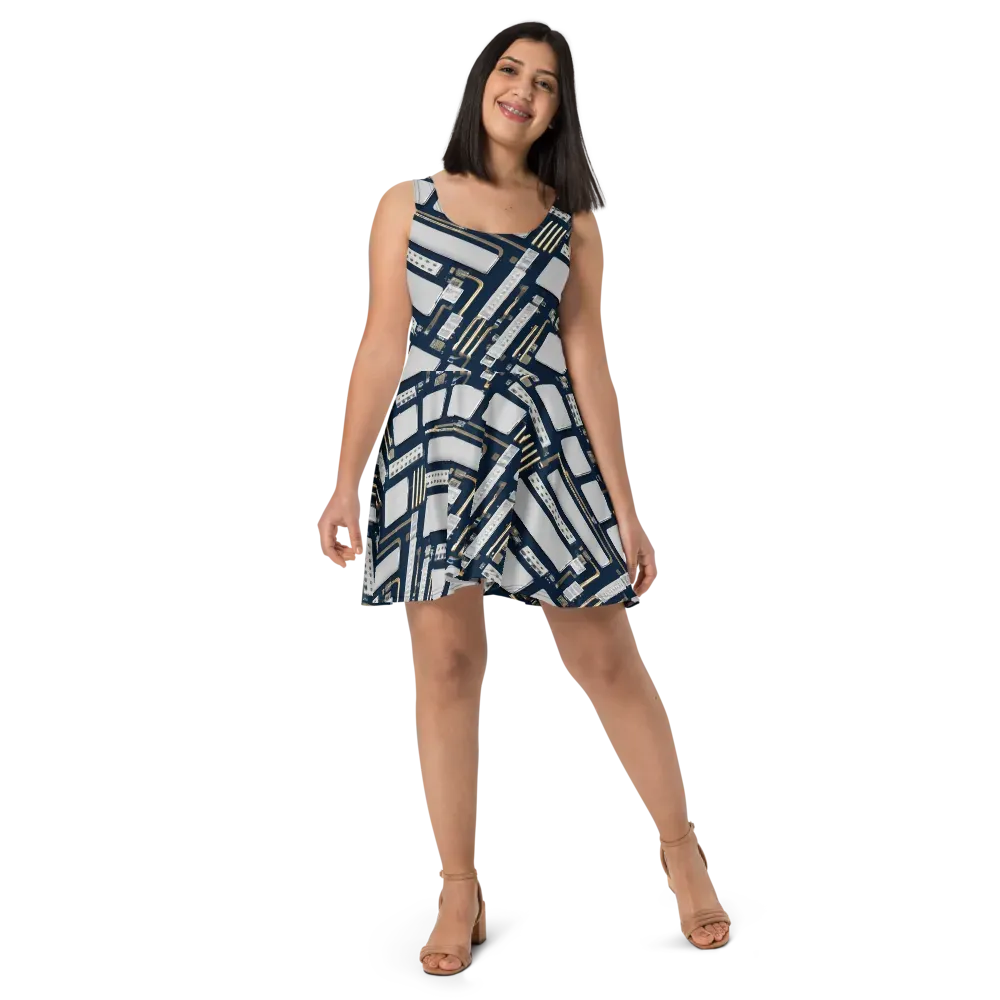 Aurum Interface on Skater Dress — Front