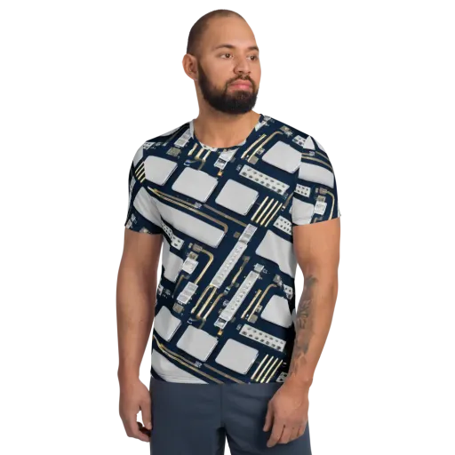 Aurum Interface on a Men's Athletic T-Shirt