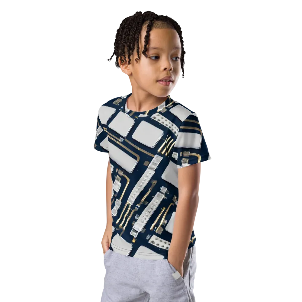 Aurum Interface on Kids Crew Neck T-Shirt — Left Front
