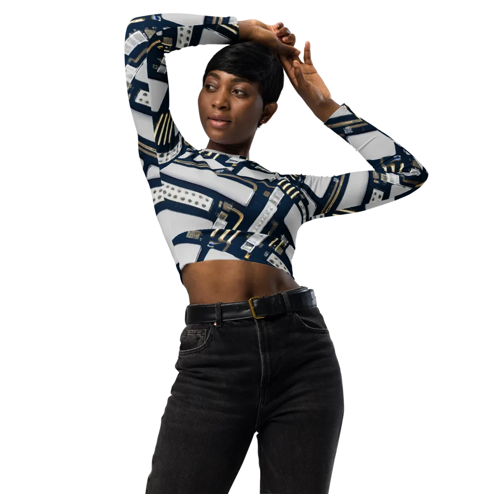 Aurum Interface on Long Sleeve Crop Top — Front