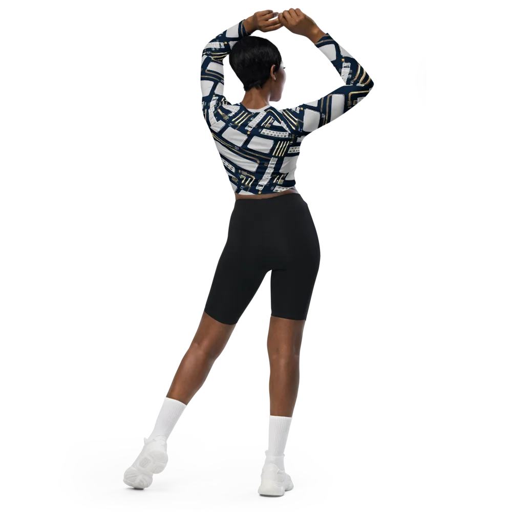 Aurum Interface on Long Sleeve Crop Top — Back