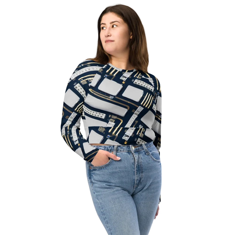 Aurum Interface on Long Sleeve Crop Top — Front
