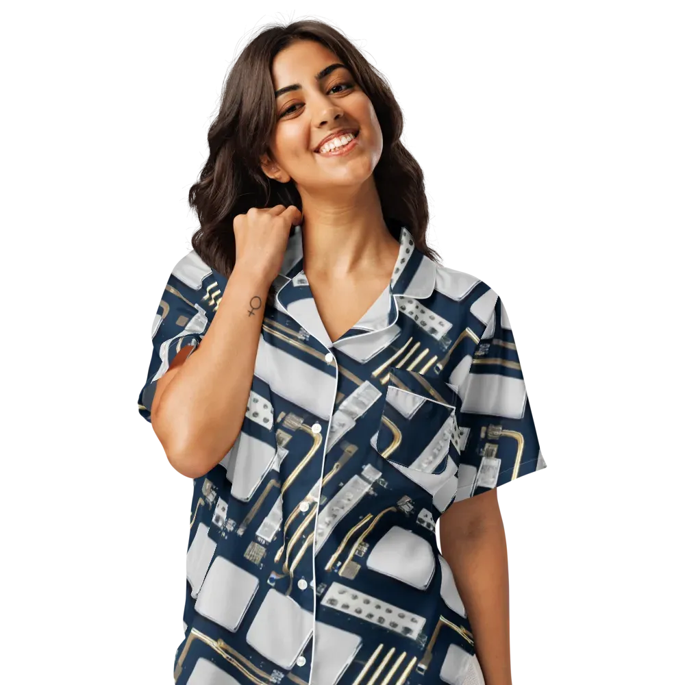 Aurum Interface on Women's Short Sleeve Pajama Top — Front
