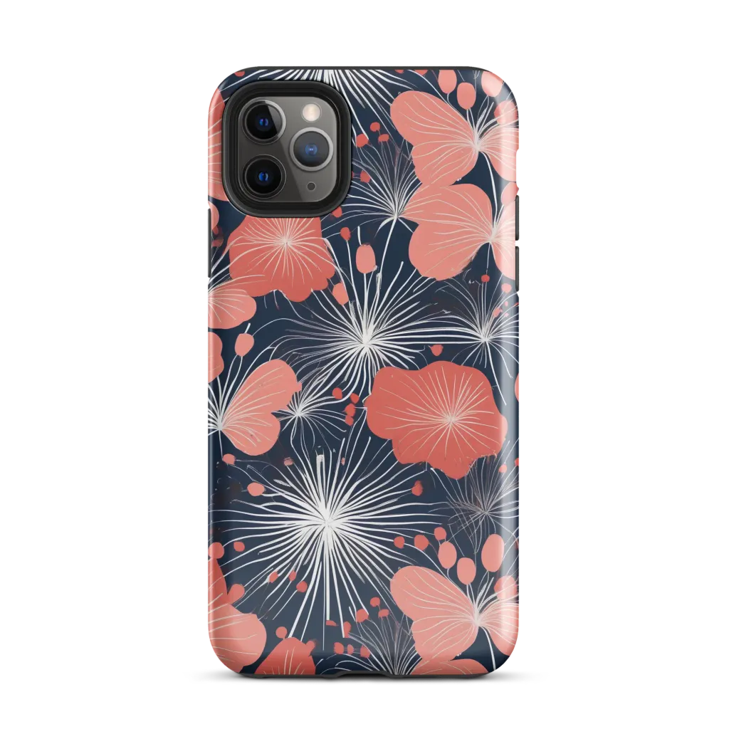 Coral Midnight Bloom on Tough Case for iPhone® — Front
