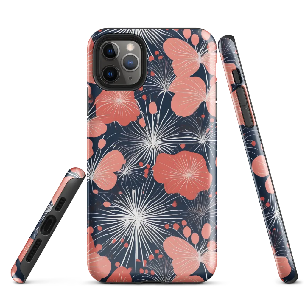 Coral Midnight Bloom on Tough Case for iPhone® — Front