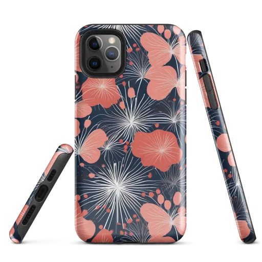 Coral Midnight Bloom on a Tough Case for iPhone®