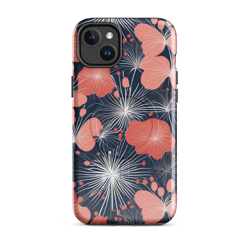 Coral Midnight Bloom on MagSafe Tough Case for iPhone® — Front