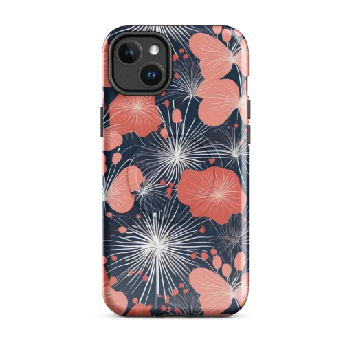 Coral Midnight Bloom on a MagSafe Tough Case for iPhone®