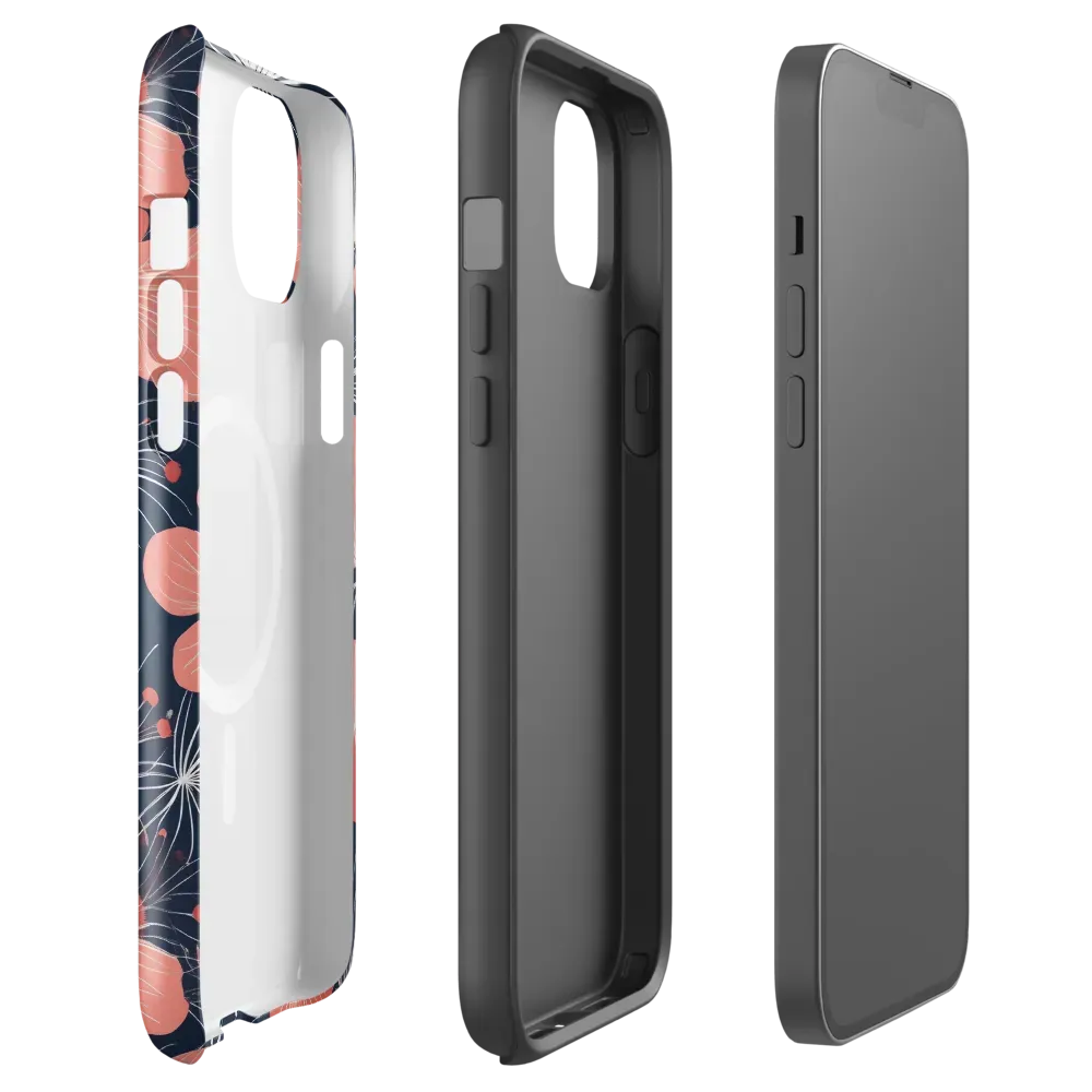 Coral Midnight Bloom on MagSafe Tough Case for iPhone® — Front
