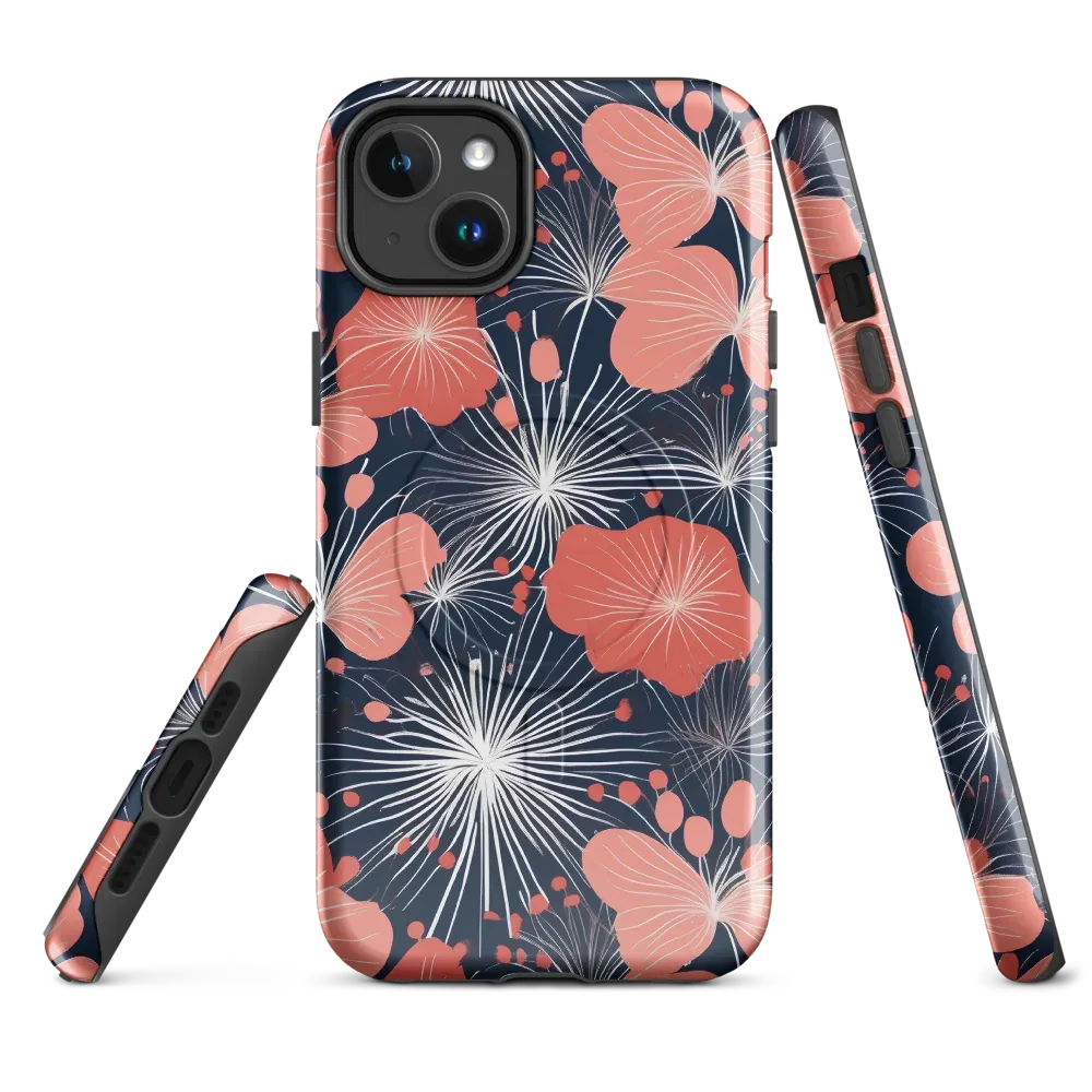 Coral Midnight Bloom on MagSafe Tough Case for iPhone® — Front
