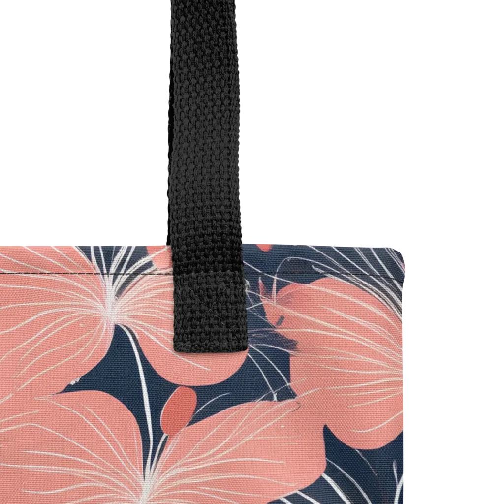 Coral Midnight Bloom on Tote Bag — Product details