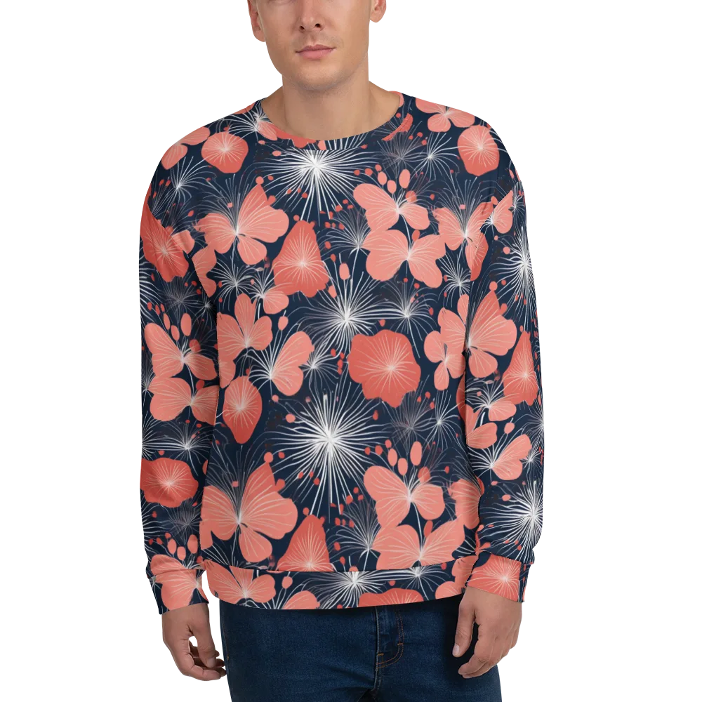 Coral Midnight Bloom on Sweatshirt — Front