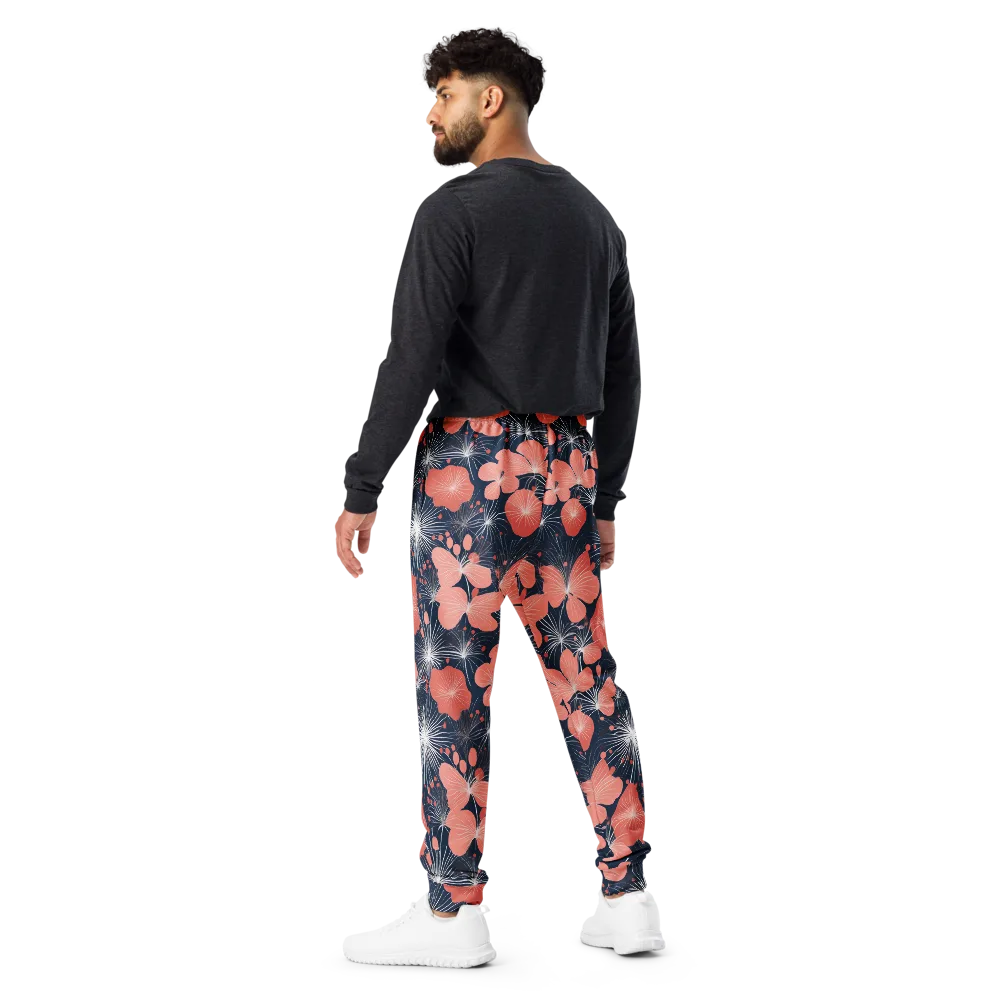 Coral Midnight Bloom on Men's Joggers — Back