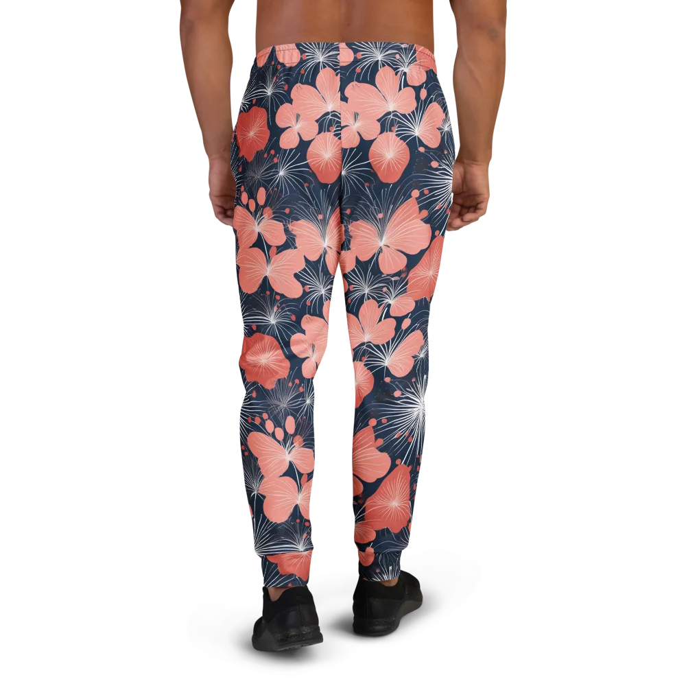 Coral Midnight Bloom on Men's Joggers — Back