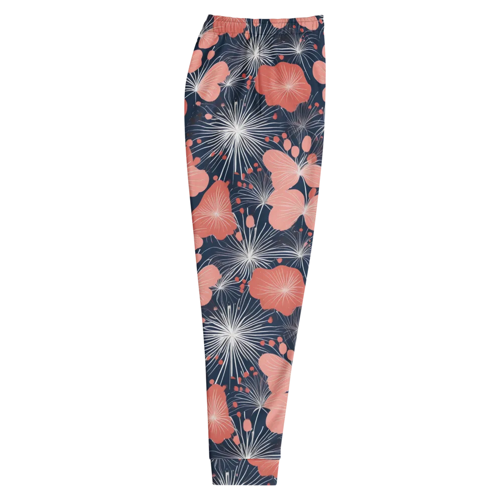 Coral Midnight Bloom on Men's Joggers — Right