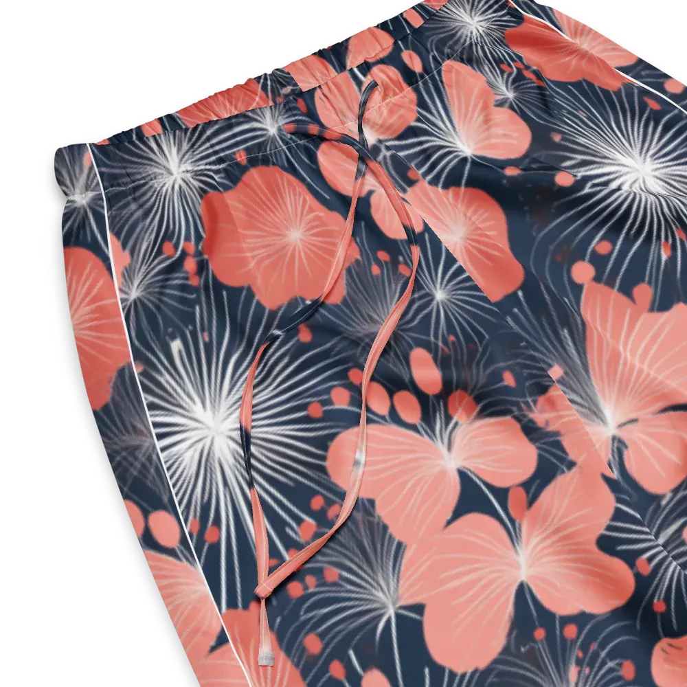 Coral Midnight Bloom on Women's Pajama Pants — Product details